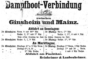 Fahrplan des ehemaligen Marktschiffes