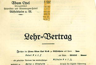 Lehrvertrag Adam Opel AG